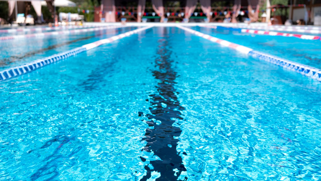 closeup-of-row-lanes-swimming-pool