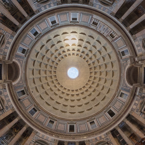 Ceiling of the Pantheon in Rome, Italy.