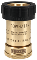 Dixon bumpered brass fog nozzle