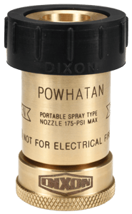 Bumpered brass fog nozzle