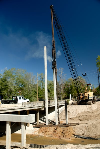 Pile driver used in construction