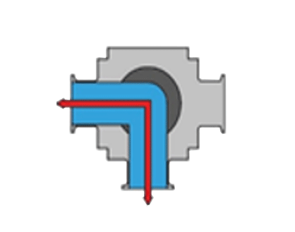 Flow patterns for L-port 3-way ball valve