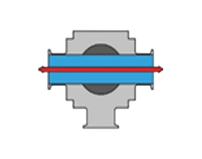 Flow patterns for T-port 3-way ball valve
