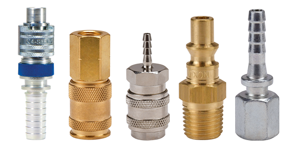 Dixon industrial hose fittings in brass, steel, and stainless steel for MRO