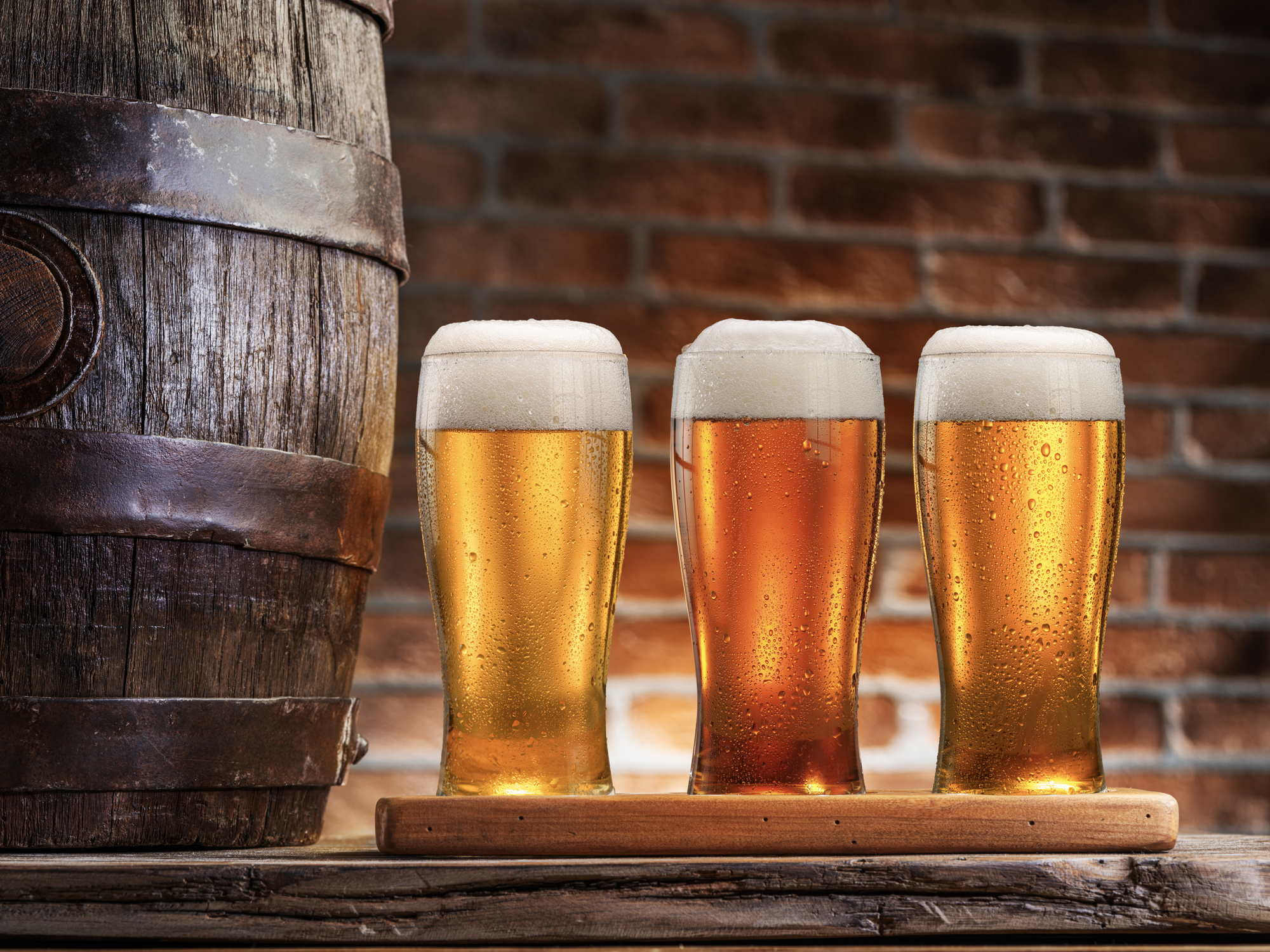 Cold beer in glasses