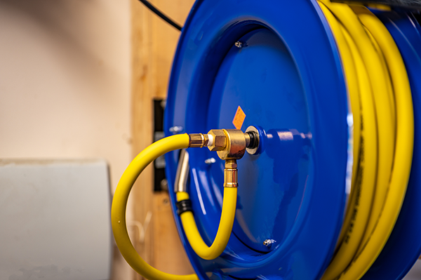 Hose reel in an industrial application